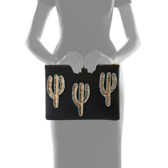 Tea and Tequila Trio Gold Cacti Clutch Bag - Picture 5 of 5